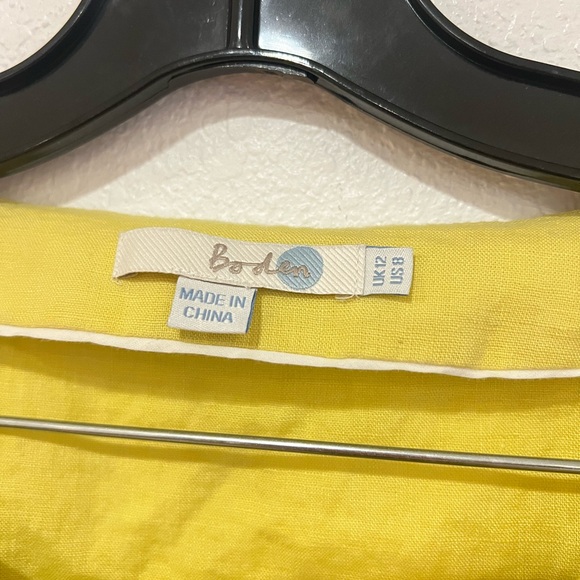Boden Yellow Blouse Top Women’s Size 8 Medium - Picture 3 of 3